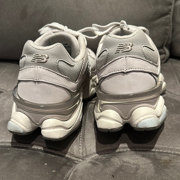 New Balance 9060 Gray and Light Blue Athletic Shoes - Picture 4 of 6